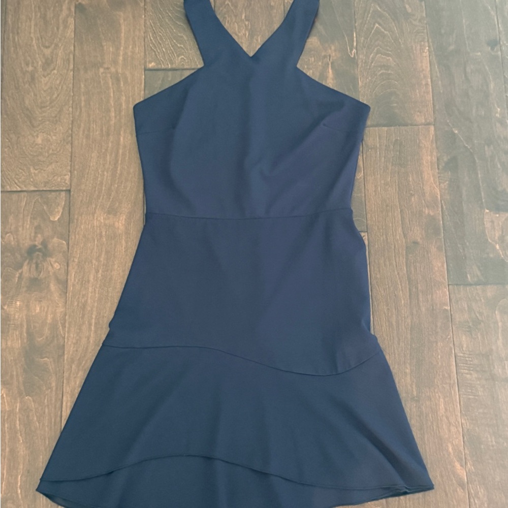 Aqua Blue Halter Sheath Mini Dress Cocktail